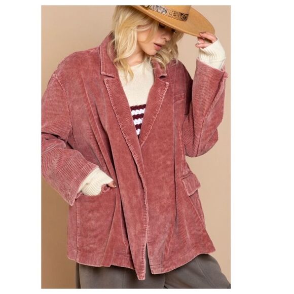 CORDUROY jacket, oversized fit, long sleeve - Picture 6 of 14